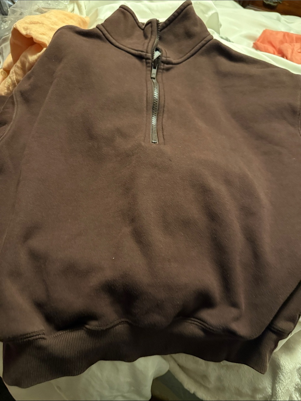 Fabletics women’s Half Zip-Up Sweater in Chocolate Brown